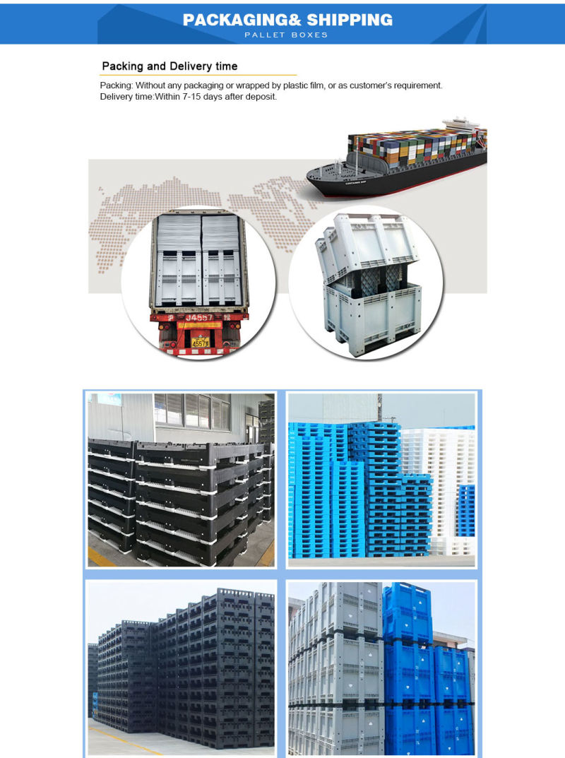 Large Plastic Logistic Collapsible Bin Plastic Pallet Boxes