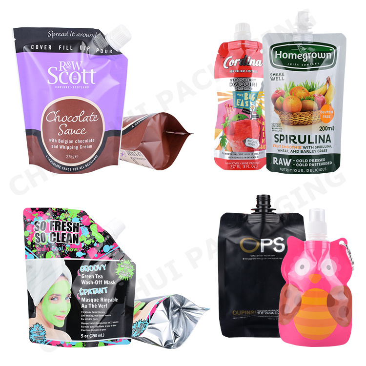 Stand up Plastic Liquid Juice Water Drink Pouch Bag with Spout Beverage Packaging Plastic Metalized Laminated Bag