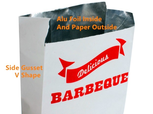Wholesale Doner Kebab Fired Chicken Bag Aluminium Foil Paper Bag