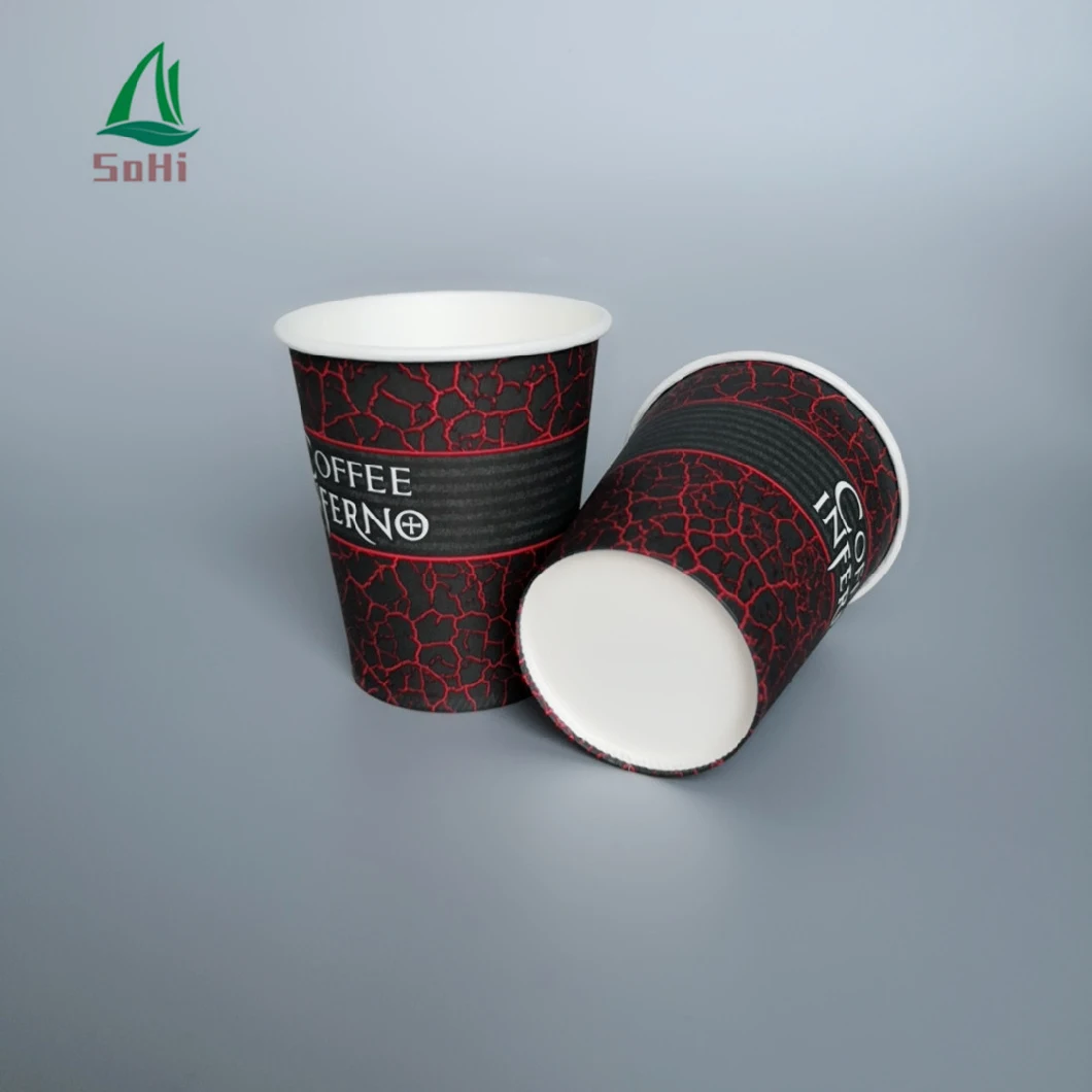 Cheapest Paper Cups Disposable 10oz Coffee Cups to Go Hot Paper Cup with Lids