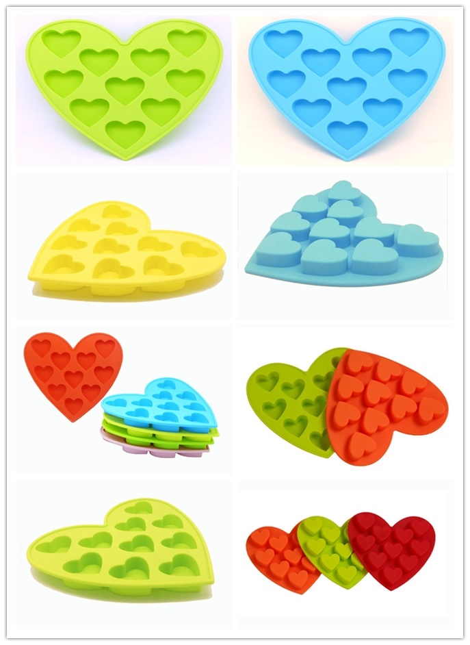 Heart Shape Small Size Plastic Ice Cube Tray with Lid