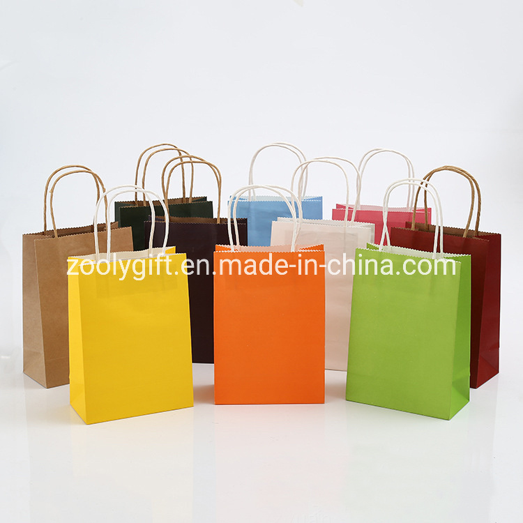 Cheap White Kraft Paper Bag / Promotional Shopping Paper Carrier Bag
