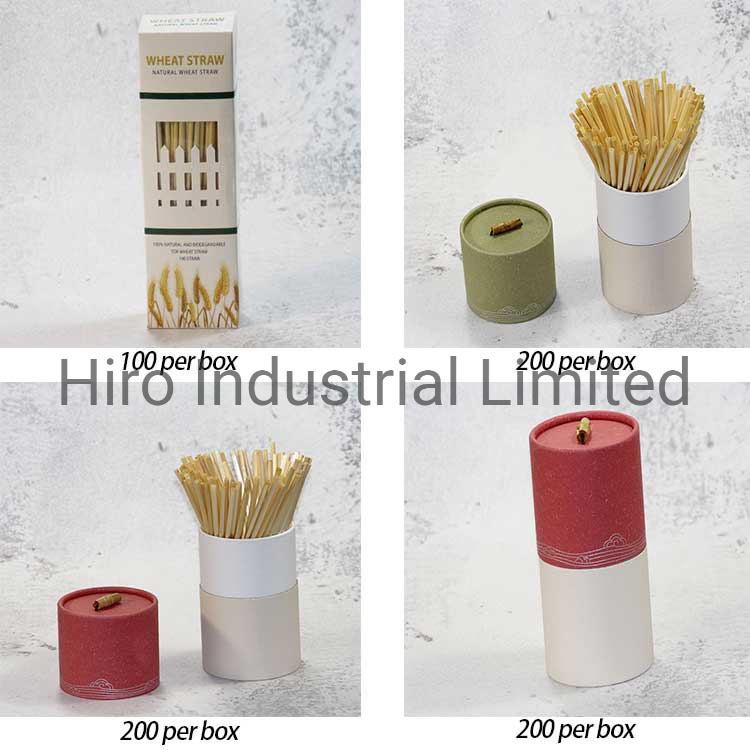 100% Nature Eco-Friendly Biodegradable Disposable Cocktail Drinking Straws Wheat Straws