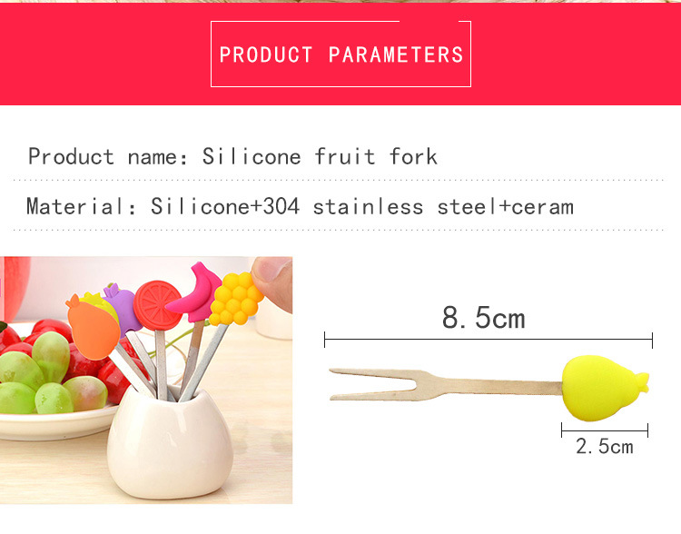 Colorful Plastic Fruit Sticker Food Fork Fruit Fork