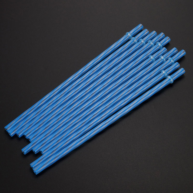 Reusable Biodegradable Drinking Straws Distored Color Plastic Stripe Drinking Straws