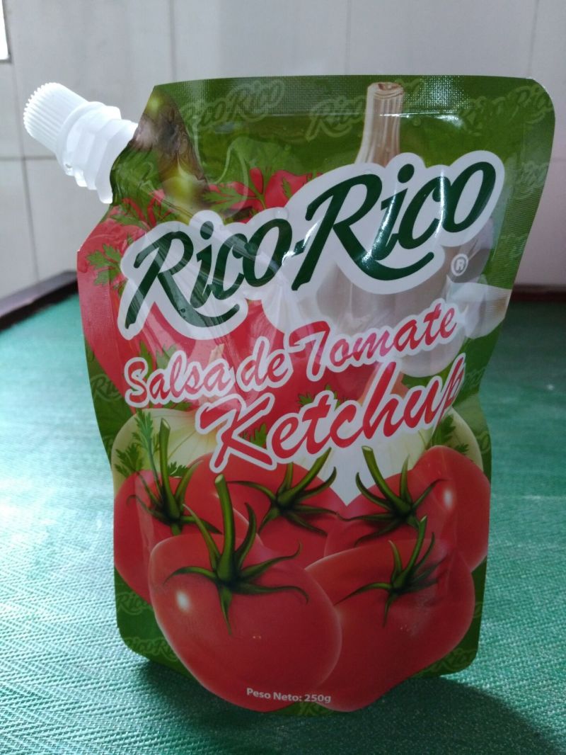 250 Gram Ketchup Fruit Juice Beverage Pouch, Spout Liquid Juice Drink Packaging Plastic Bag