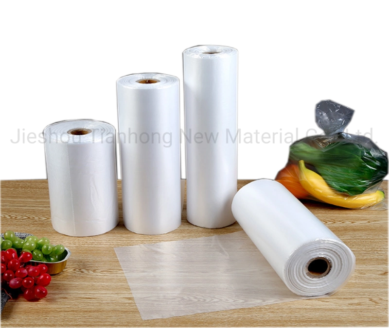 100% Biodegradable Bags Supermarket Bio Plastic Bags Flat Food Bag on Roll Cornstarch Plastic Bags