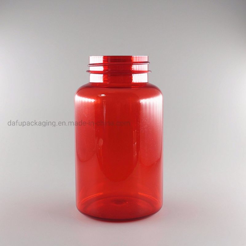 250ml Red Pharmaceutical Plastic Pet Jar with Plastic Cap