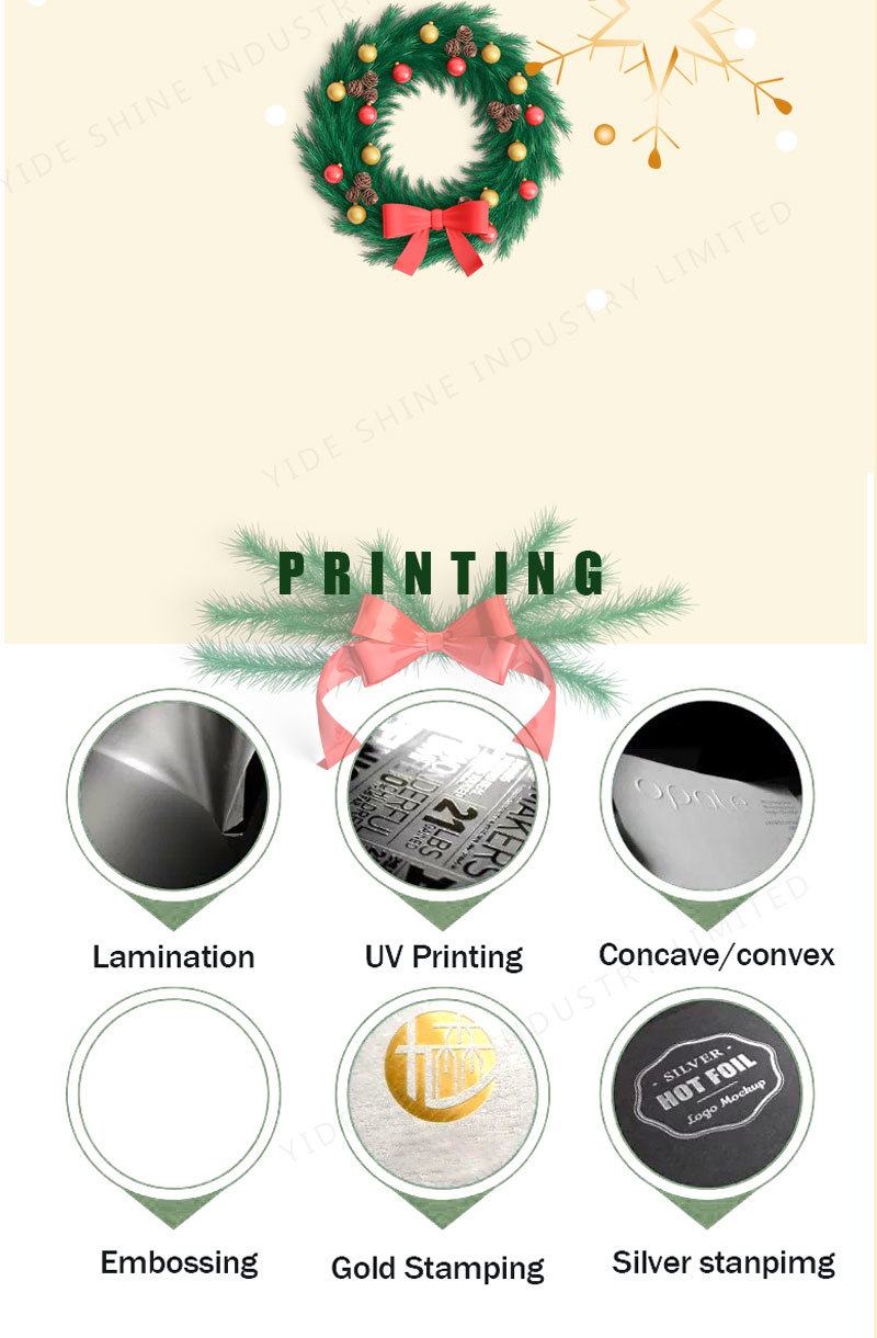 Custom Printing Christmas Gift Paper Packaging Bag Wholesale