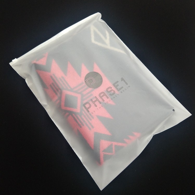 in Stock One Side Transparent One Side Frosted Bag Clothing Packaging Bags Plastic Zip Lock Clear Plastic Bag with Zipper