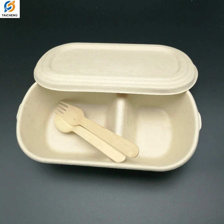 Biodegradable Eco-Friendly Unbleached Plant Wheat Straw Fiber Food Tray Box
