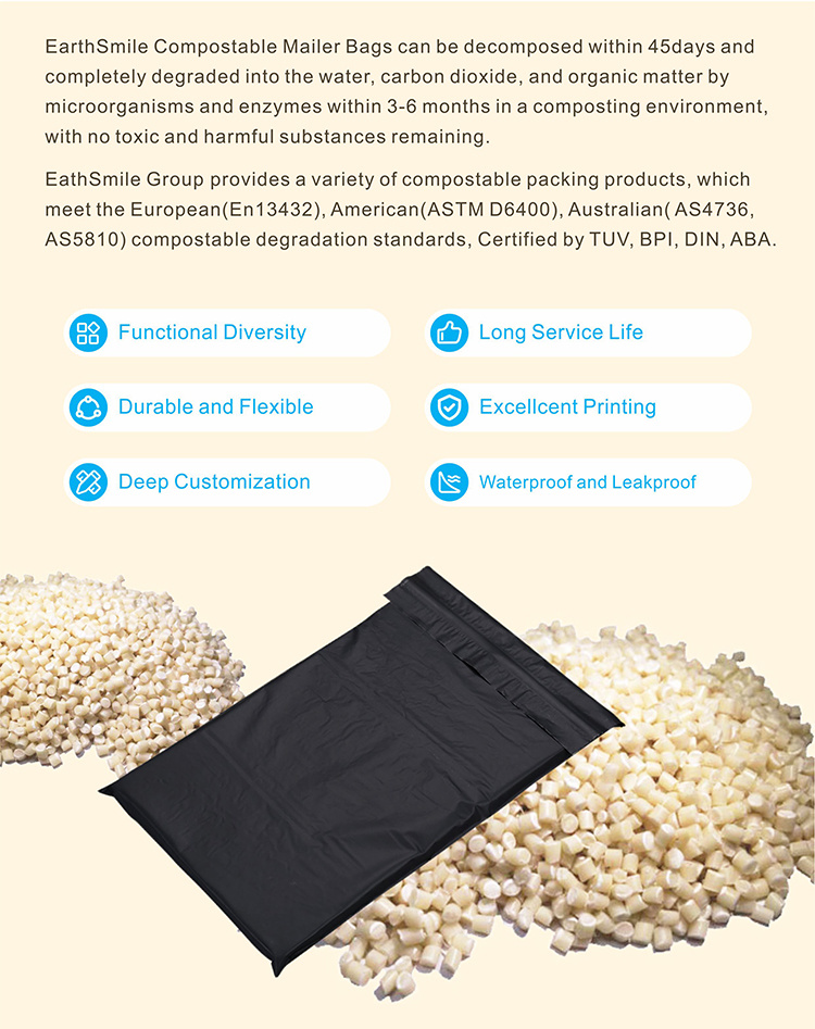 China Supplier Custom Biodegradable Courier Bag Biography Degradable Bags