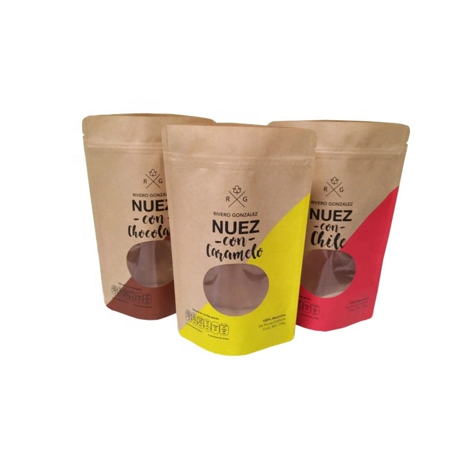 Nut Rice Paper Bag OEM Custom Printed Foil Stand up Pouch with Zipper for Food