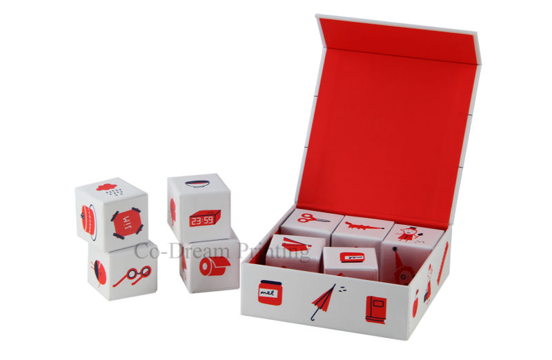 Lid off Paper Box Set with Paper Dice