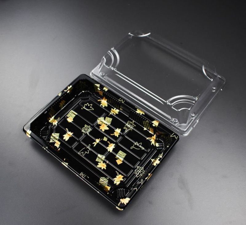 Transparent Disposable Plastic Sushi Packing Food Tray
