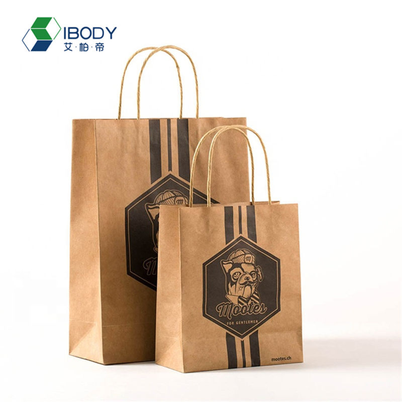 Eco-Friendly Brown and White Kraft Paper Bag, Paper Shopping Bag, Packaging Bag