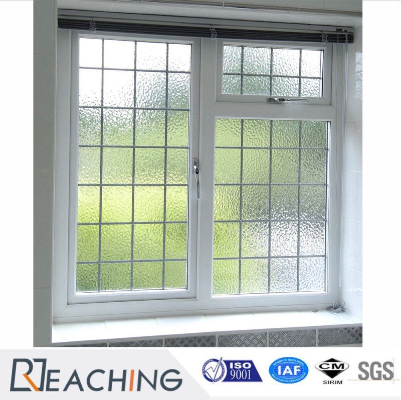Conch Profile UPVC/PVC Plastic Casement Window with Frosted/Obscured Glass