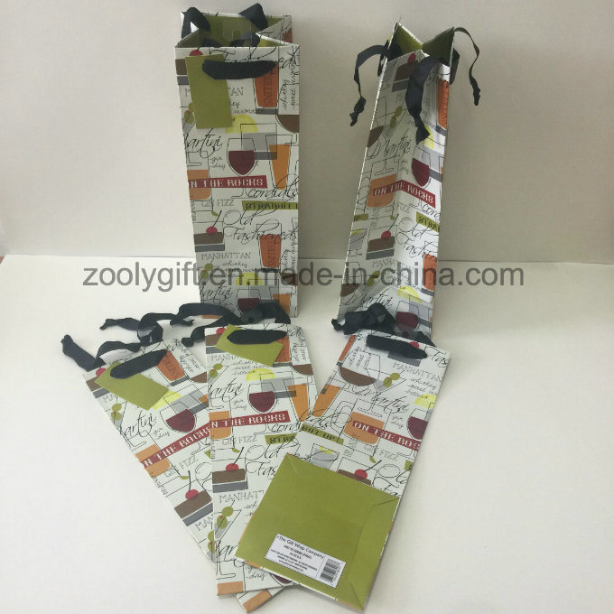 Recycle Kraft Paper Bags Christmas Gift Paper Bag with Ribbon Handle