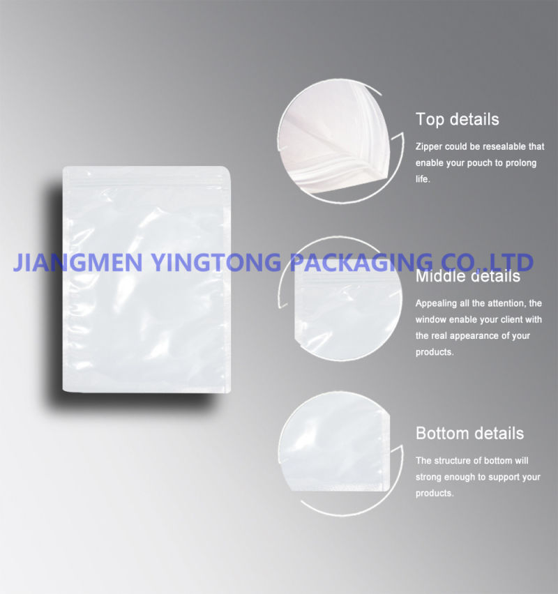 Plastic Plain Packaging Bags Resealable Ziplock Pouches with Customized Design