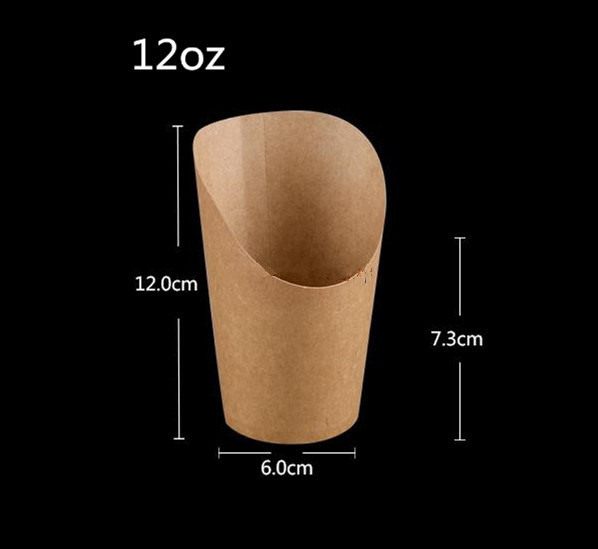 Kraft Paper Popcorn Cup Snack Paper Package Box Fries Box Fast Food Take out Containers Box