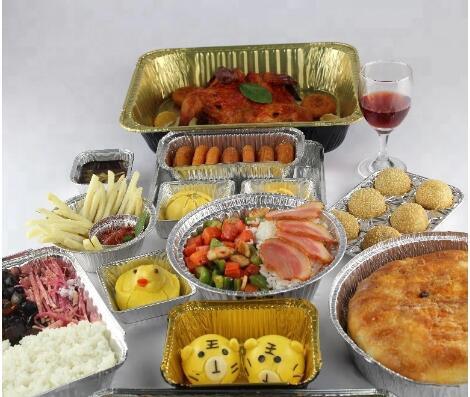 Airline Fast Food Packaging Disposable Aluminium Foil Food Tray