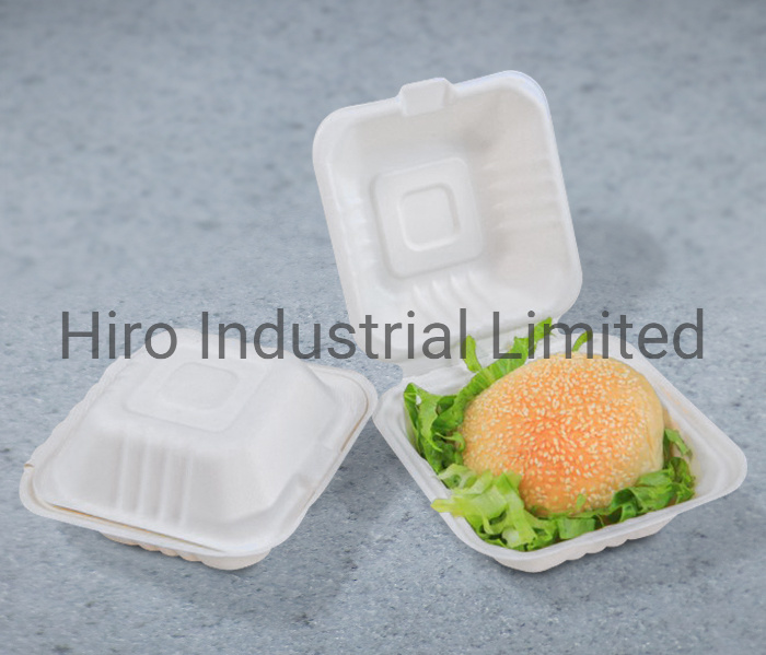 450ml Sugarcane Hamburger Box Degradable Bagasse Tableware