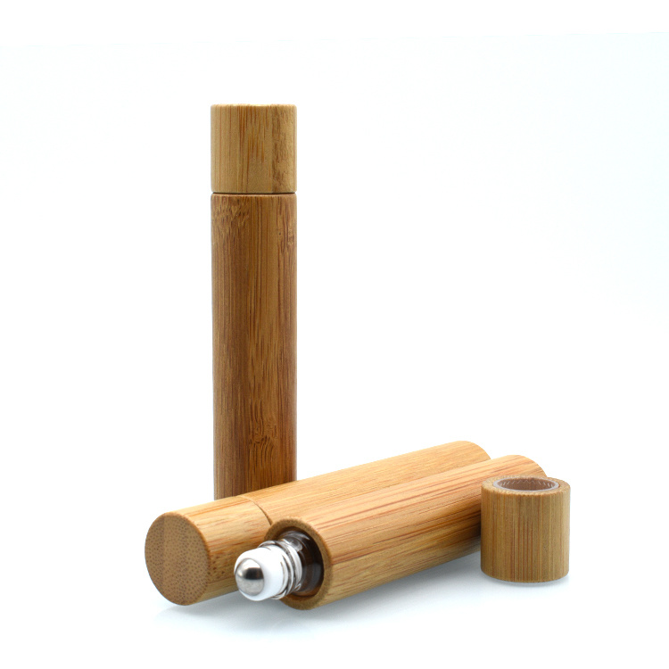 Bamboo Plastic Essential Oil Roll on Bottle with Bamboo Lids
