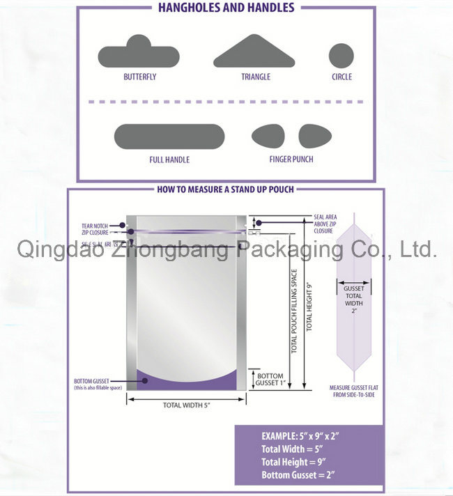 Stand up Food Packing Resealable Plastic Zipper Bag