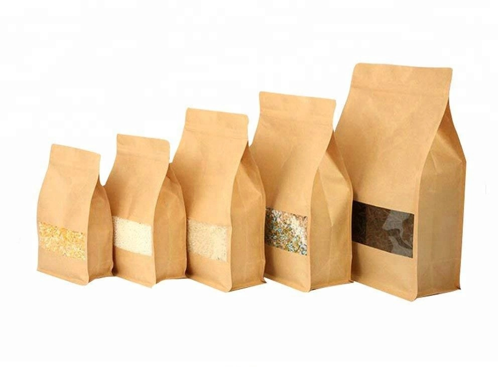 3kg /5kg Food Grade Stand up Pouch Kraft Paper Bag for Rice Packaging