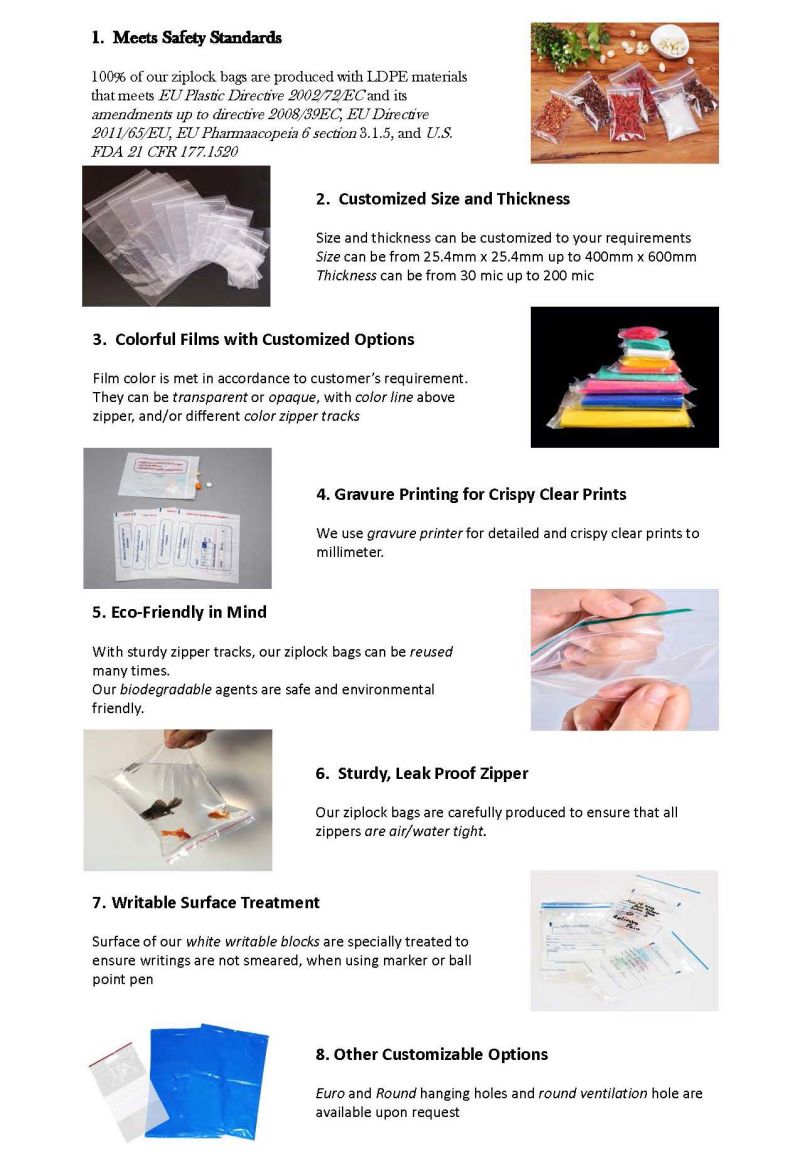 LDPE Plastic Bag Medicine Plastic Bag Ziplock Bag