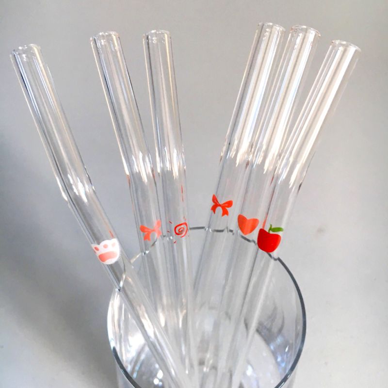 Manufacturer of Glass Straw 6mm Dia Glass Straw Glass Drinking Straw