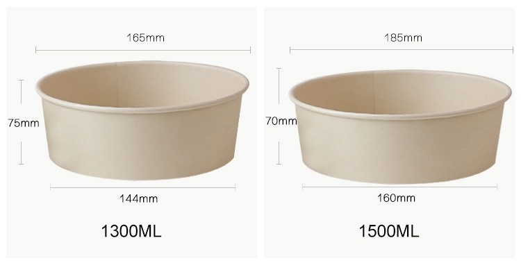 Disposable Paper Bowl Eco-Friendly Bowl Kraft Food Salad Bowl Container Biodegradable Craft Paper Bowl