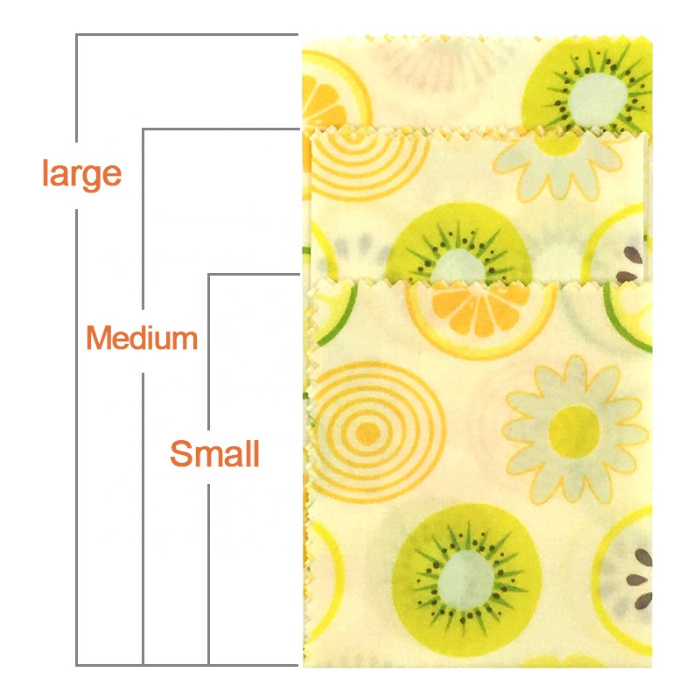 Eco-Friendly Sustainable Washable Biodegradable Organic Cotton Beeswax Food Wrap Cover