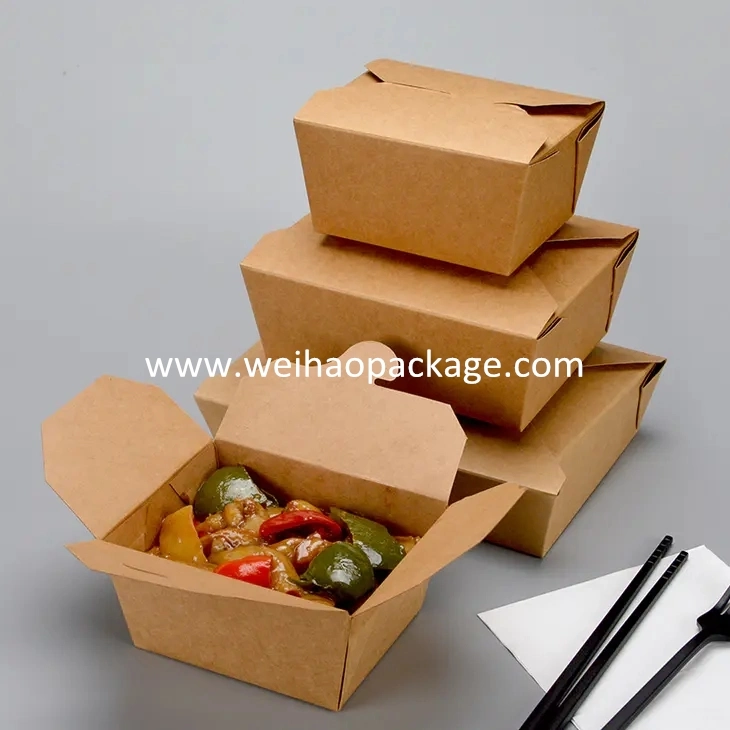 Disposable Paper Take Away Food Kraft Paper Box