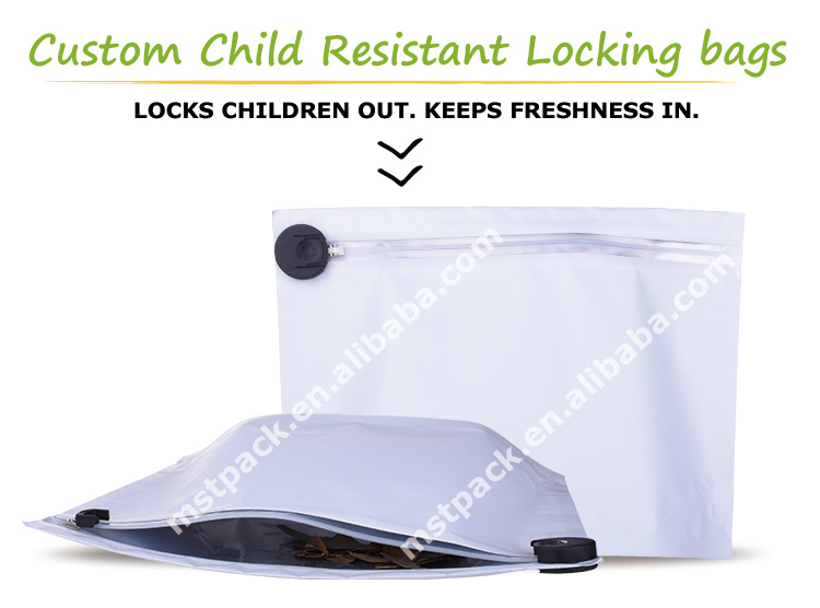 Custom Printed Biodegradable Child Resistant Mylar Bag