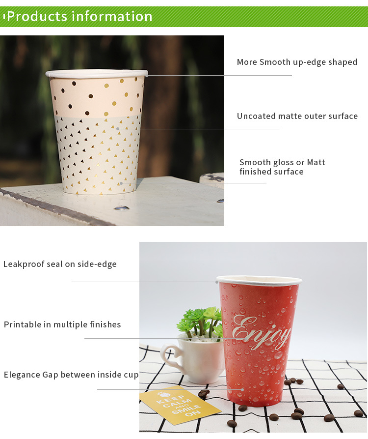 Biodegradable Paper Cup Disposable Double Wall Paper Cup Coffee Cup