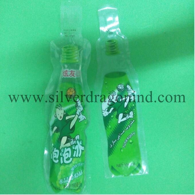 Custom Bottle Shaped Plastic Bag for Beverage Juice Packaging