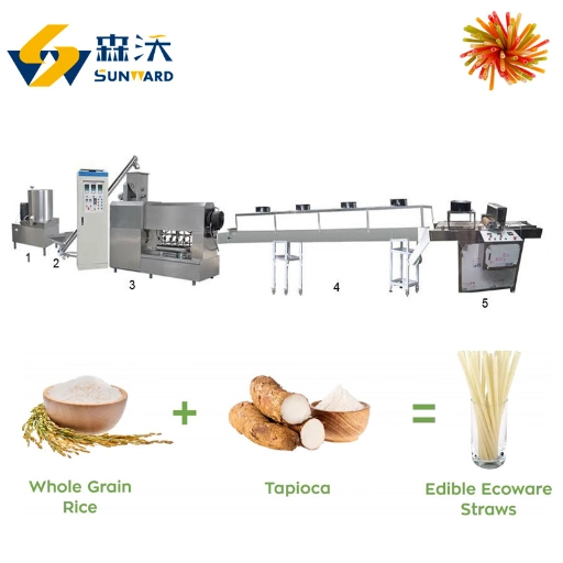 New Eco Friendly Disposable Tapioca Biodegradable Drinking FDA Flour Edible Vietnam Rice Straws Making Machine