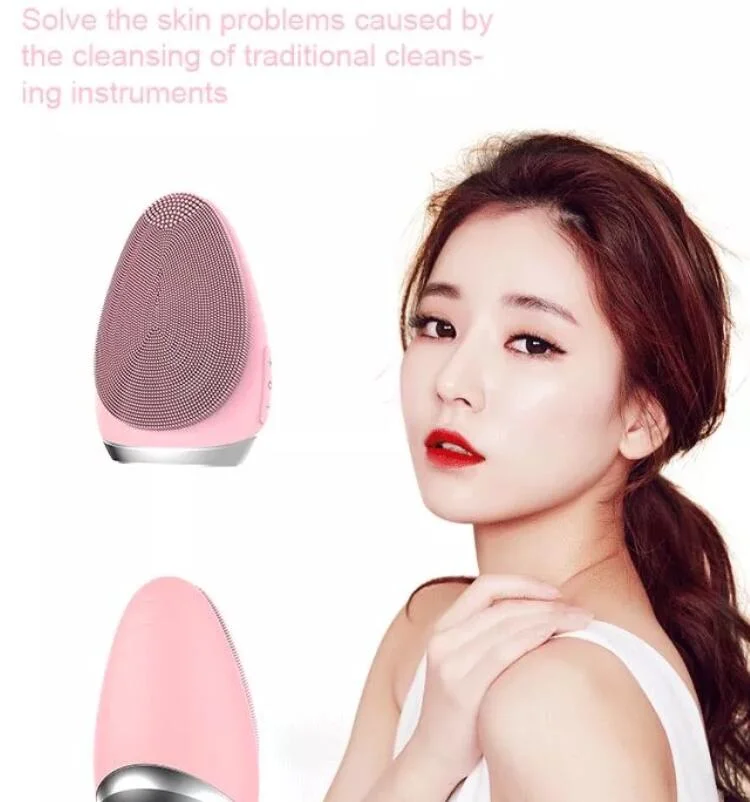 Beauty and Personal Care Cosmetic Cleaners Double Sides Silicone Ultrasonic Facial Cleansing Brush