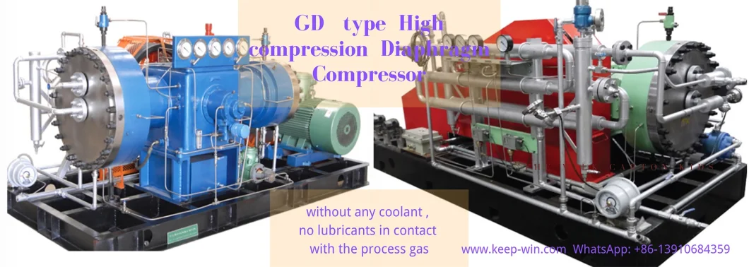 4bar 320bar V Type Oil-Free Hydrogen Gas Diaphragm Piston Compressor (GV-10/4~320)