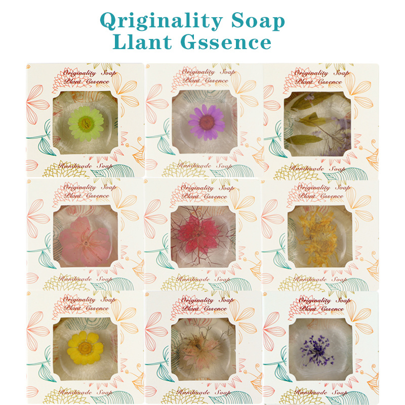 Handmade Amino Acid Transparent Soap in Addition to Mites and Oil Control Herbal Flower Soap