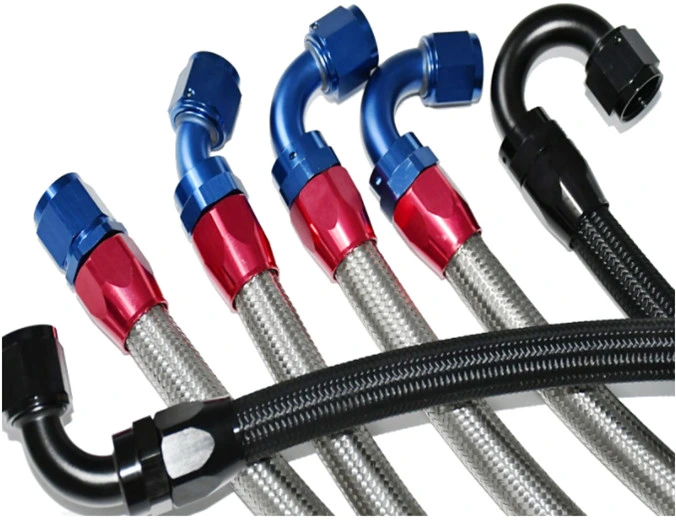 Modified Oil Cooler Assembly Red Blue /Black Aluminum Alloy Joint Oil Hose Products
