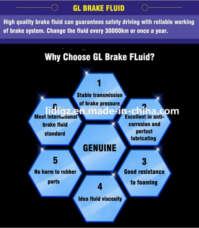 Automotive Lubricant Brake Fluid Oil E5 Brake and Choke Fluid