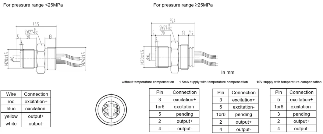 G1/4 NPT1/4 Piezoresistive Silicon Oil Water Pressure Sensor with Screw Thread PC11