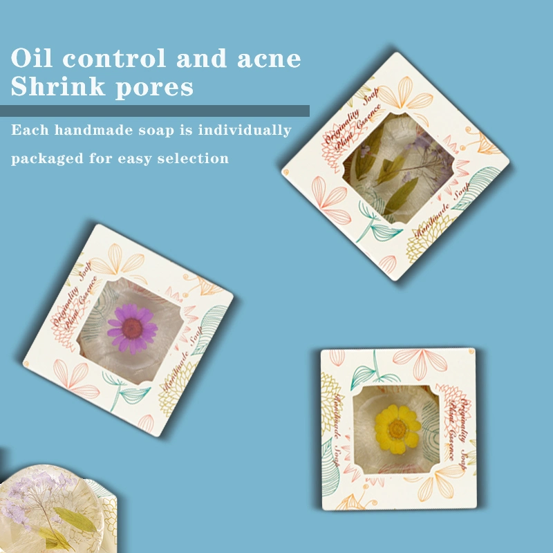 Amino Acid Transparent Soap Mite Oil Control Crystal Facial Soap Bath Fragrance Flower Soap