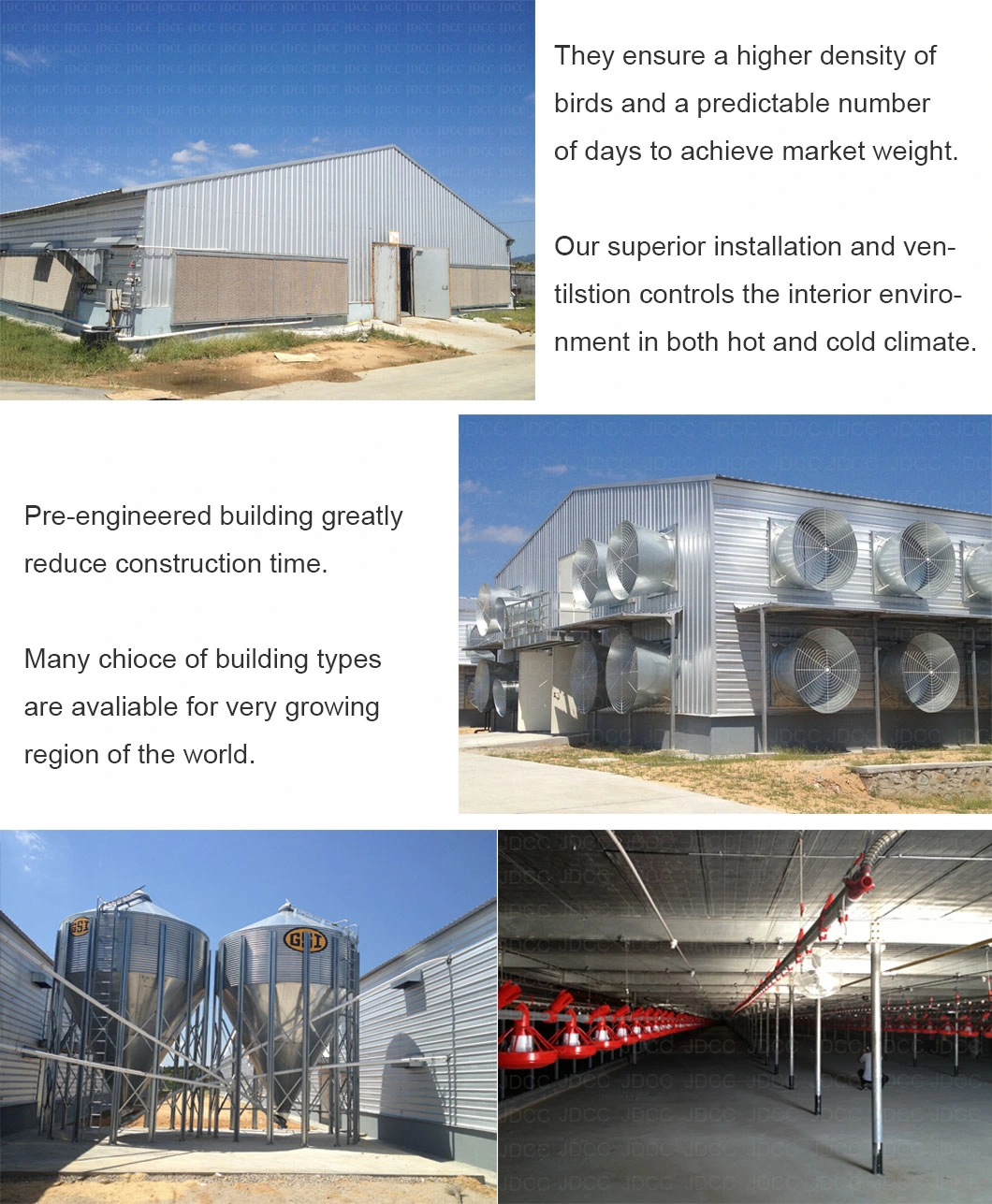 Quality Assurance Galvanized Steel Structure Design Chicken Cage Poultry Shed Farms Hen Egg Layer Hen House Equipment Hen House Broiler House Chicken House