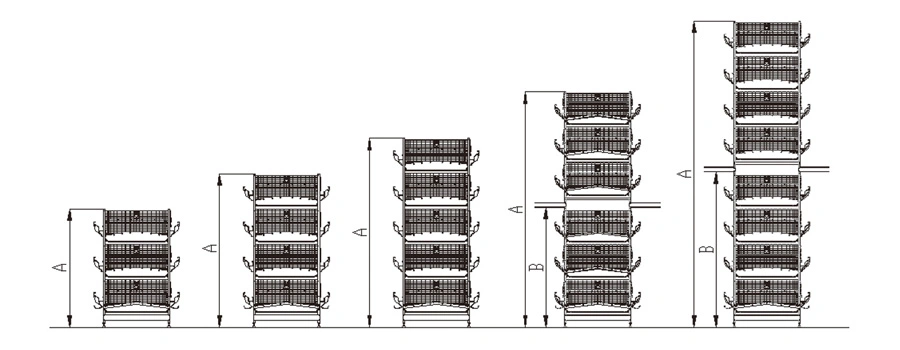 H Type Egg Chicken Cage with 128 Birds & Battery Chicken Coop for Poultry Farming