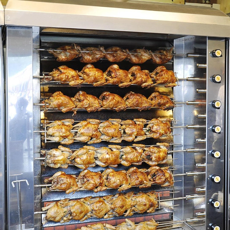 Stainless Steel Vertical Gas Chicken Rotisseries /Gas Chicken Grill Machine for Sale