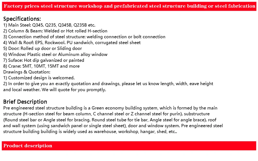 Light Steel Structure Workshop/Warehouse/Chicken Coop with CE & SGS Approval