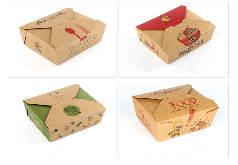 Wholesale Disposable Custom Food Togo Kraft Paper Brown Chinese Restaurant Take out Boxes for Chicken Packaging